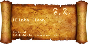 Hlinka Kleon névjegykártya